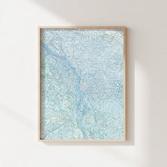 Portland Under Snow map painting by Olivia Serrill — full artwork view