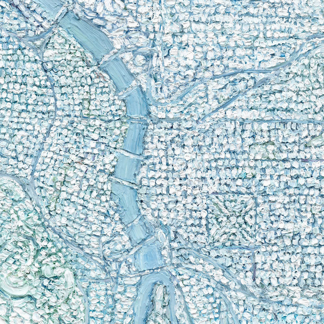 Portland Under Snow by Olivia Serrill — brushwork detail close-up