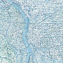 Portland Under Snow by Olivia Serrill — brushwork detail close-up