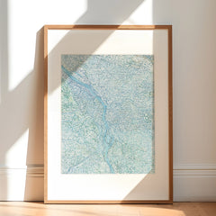 Portland Under Snow — painted map fine art by Olivia Serrill