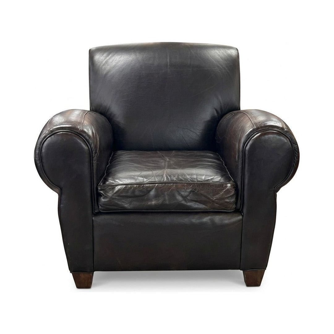 Brown Leather Armchair - consignment furniture Portland