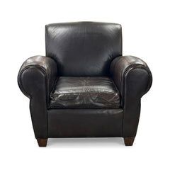 Brown Leather Armchair - consignment furniture Portland