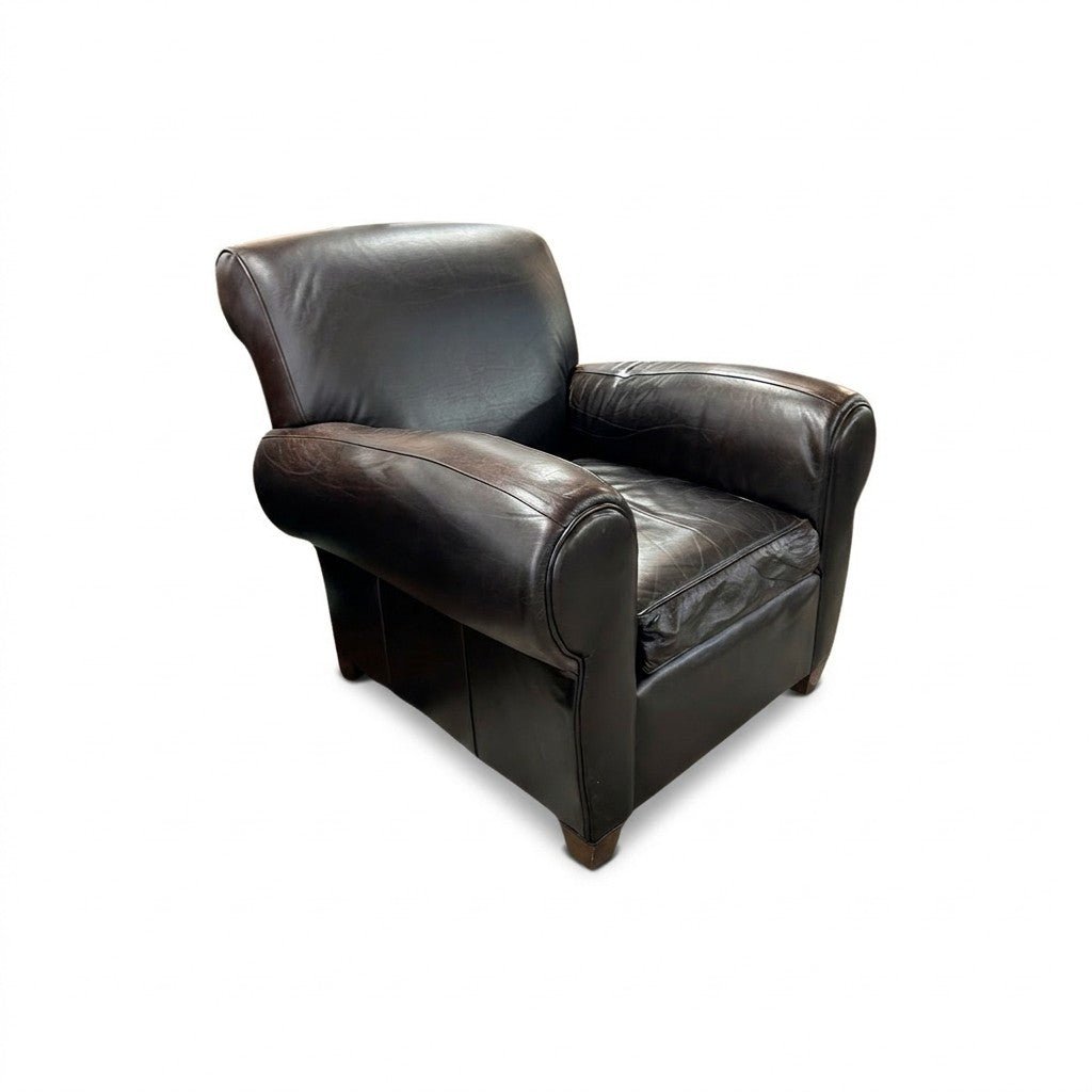 Brown Leather Armchair - view 3