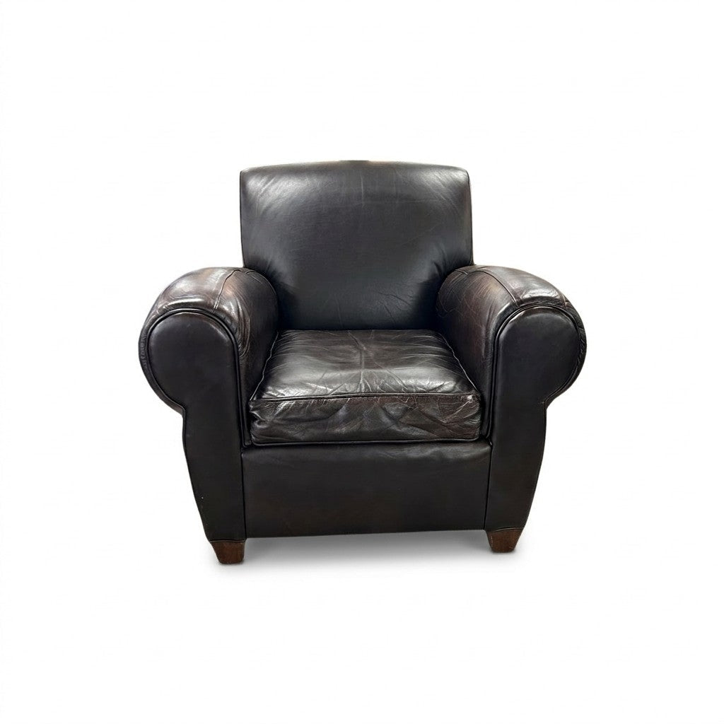 Brown Leather Armchair - view 2