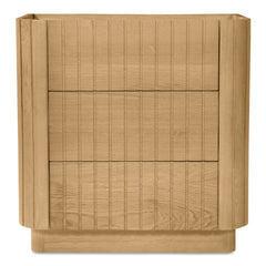 Povera 3 Drawer Nightstand in Oak side view - oak nightstand by Moe&