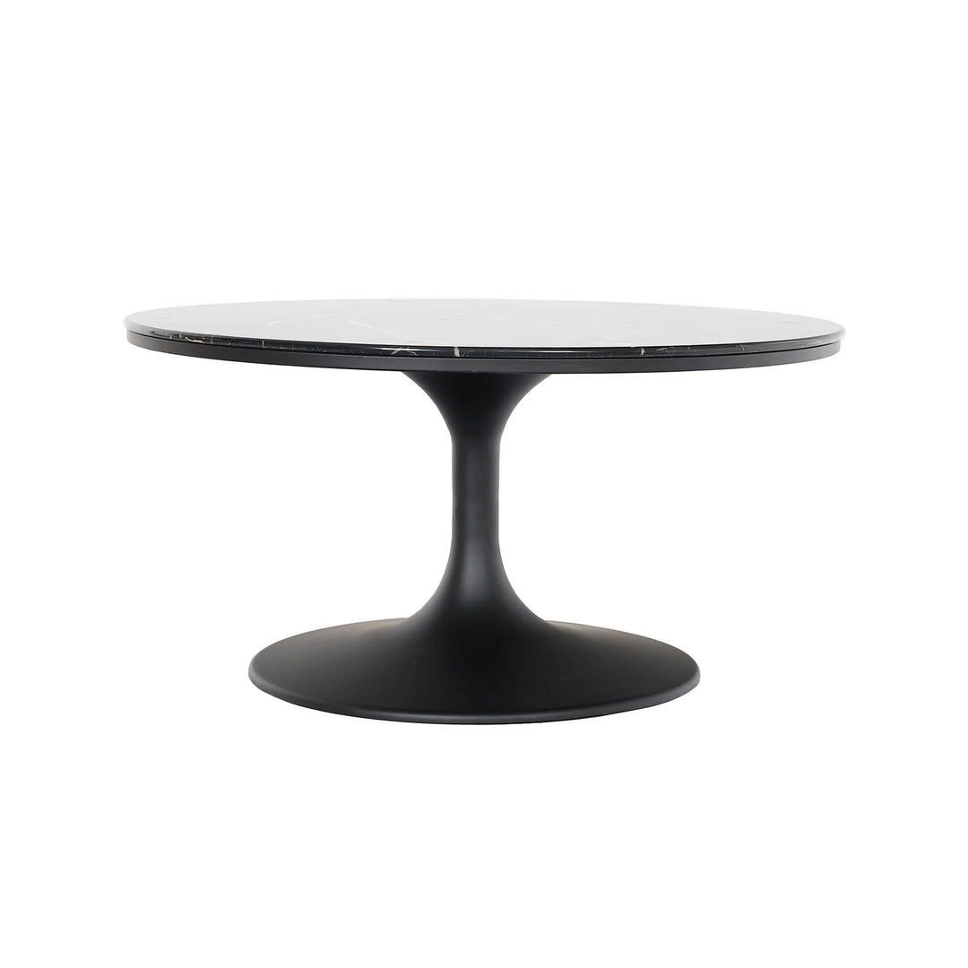 Primo Coffee Table in Black side angle - round black coffee table by LH Imports - Whats New Furniture Portland OR