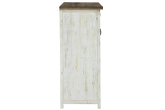 Provence 4 Drawer Chest in Rustic Natural Antique White side view - sliding door chest by LH Imports - Whats New Furniture Portland OR