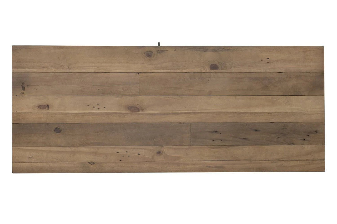 Provence 4 Drawer Chest in Rustic Natural Antique White styled room setting - sliding door chest by LH Imports - Whats New Furniture Portland OR