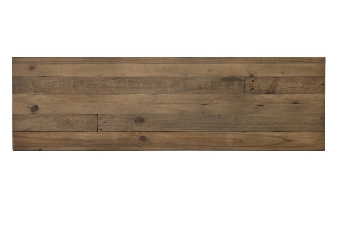 Provence Bench in Antique White Rustic Natural wood detail - bench by LH Imports - Whats New Furniture Portland OR
