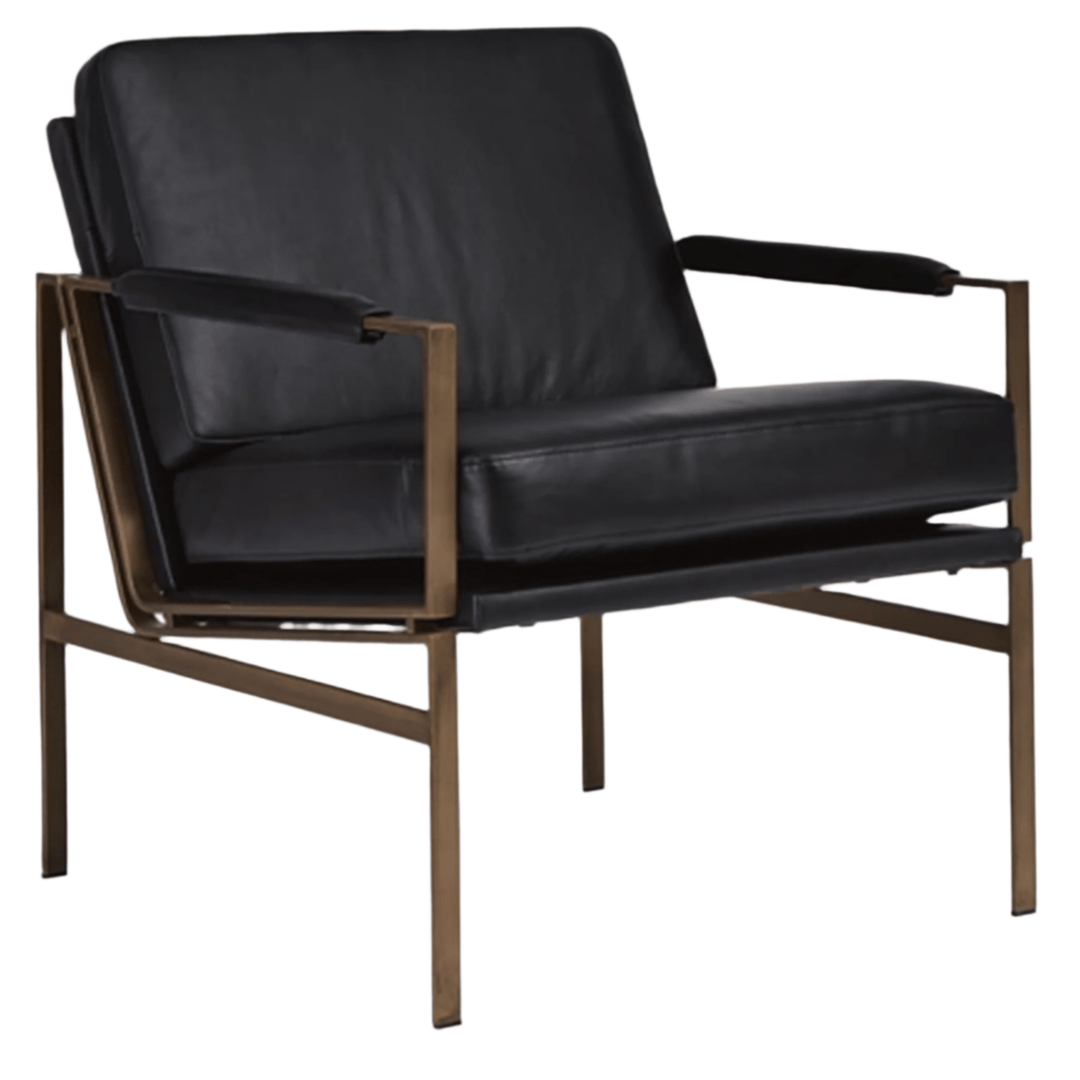 Puckman Accent Chair in leather side angle - industrial leather accent chair by Ashley - Whats New Furniture Portland OR