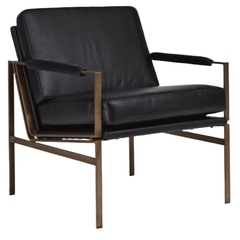 Puckman Accent Chair in leather side angle - industrial leather accent chair by Ashley - Whats New Furniture Portland OR