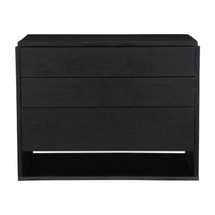 Quinton 3 Drawer Nightstand in Black - black three drawer nightstand by Moe&