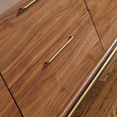 Denali/Rainier 3-Section Sideboard in walnut detail view - mid-century walnut sideboard by Unique Furniture - Whats New Furniture Portland OR