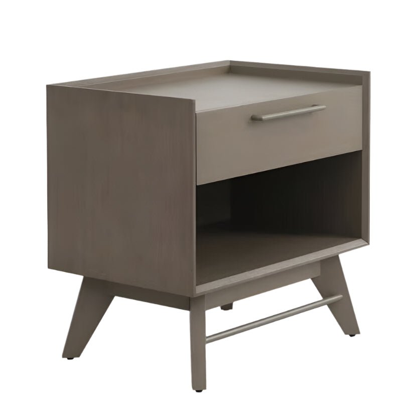 Rainier Nightstand in gray detail view - mid-century gray nightstand by Unique Furniture - Whats New Furniture Portland OR