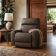Rainier Power Recliner in Spectral Cappuccino styled in a Portland Laurelhurst Tudor living room — What&