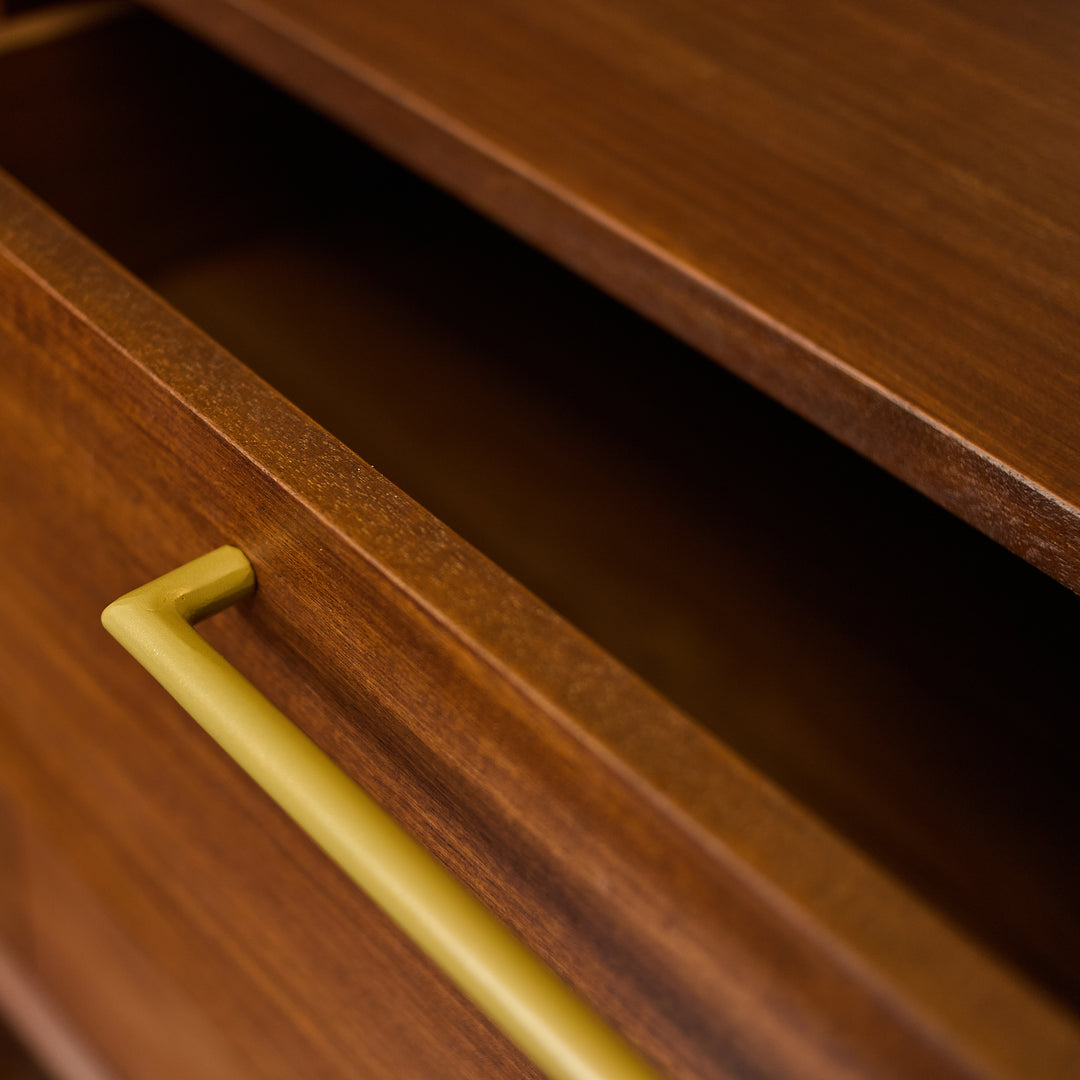 Denali/Rainier Double Dresser in walnut back view - mid-century walnut dresser by Unique Furniture - Whats New Furniture Portland OR