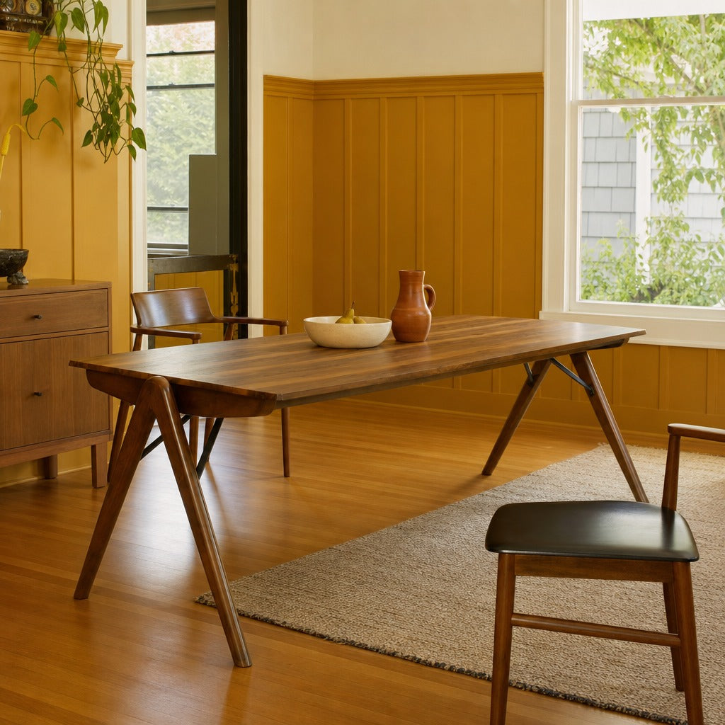 Randolph 82 Inch Smart Top Rectangular Dining Table Sheesham And Brown styled in Portland St. Johns bungalow living room - What&