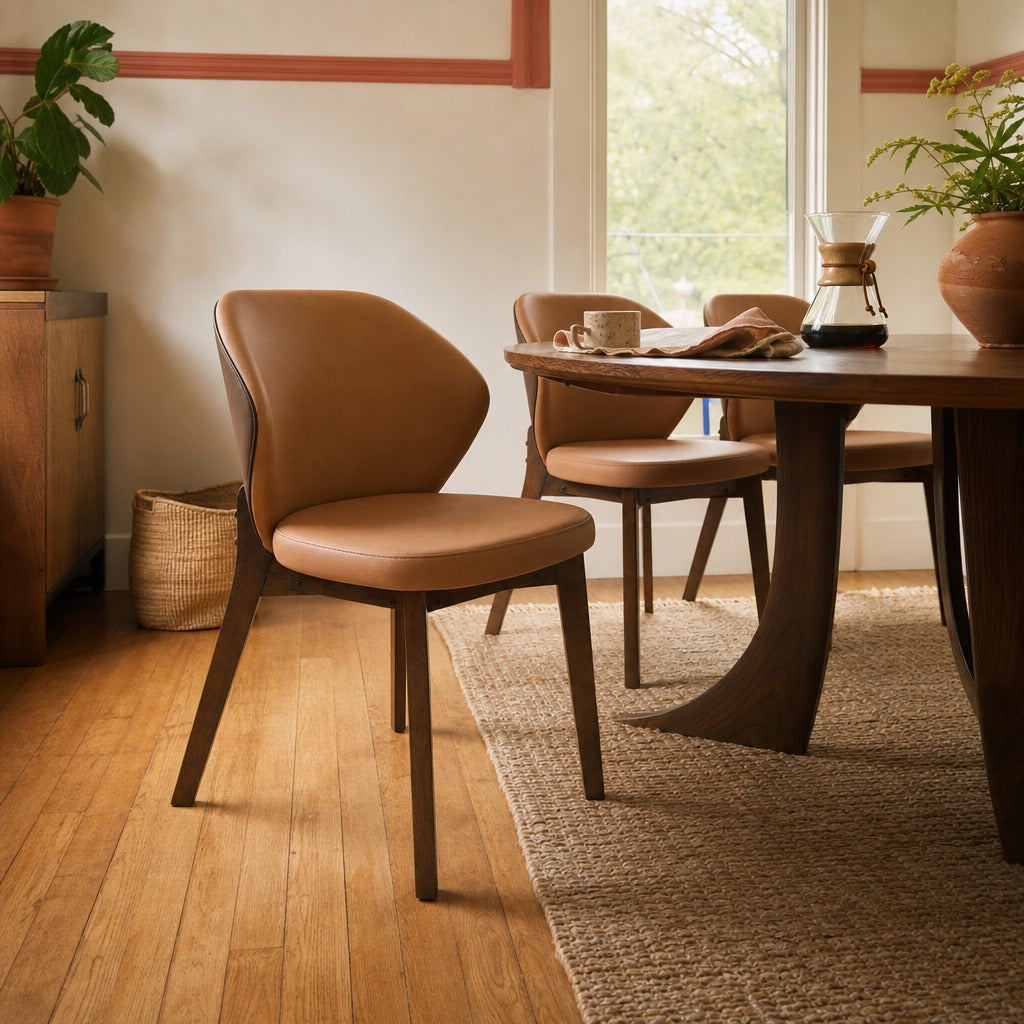 Randolph Dining Side Chair Butterscotch And Brown Set Of 2 styled in Portland Montavilla cottage living room - What&