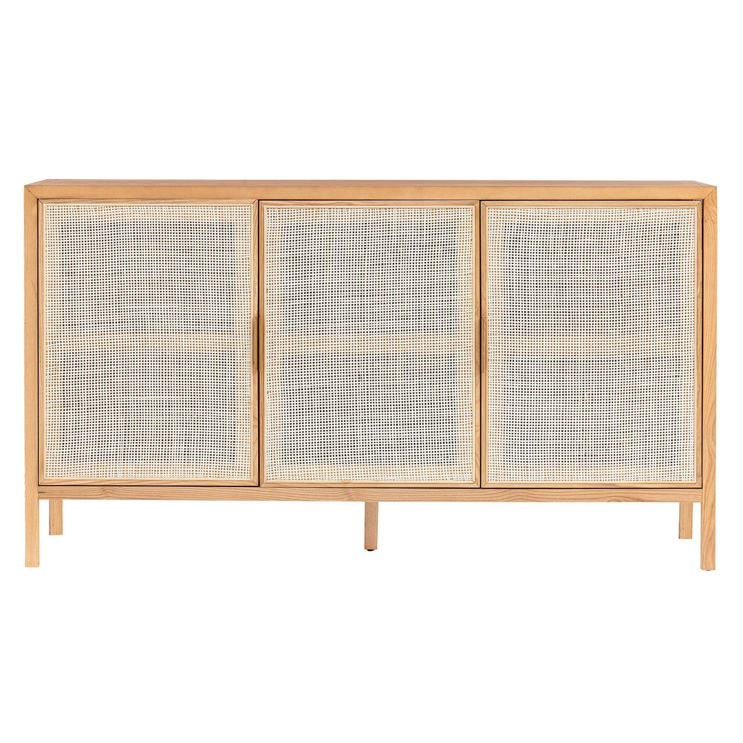 Rattan 3 Door Sideboard in Natural - rattan three door sideboard by LH Imports - Whats New Furniture Portland OR