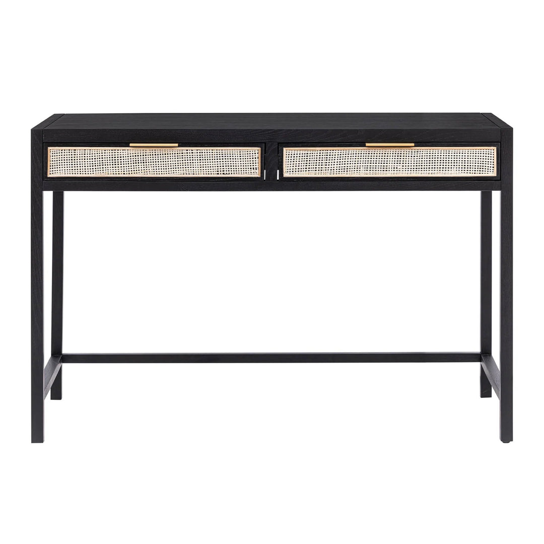 Rattan Desk in Ebony - rattan desk by LH Imports - Whats New Furniture Portland OR