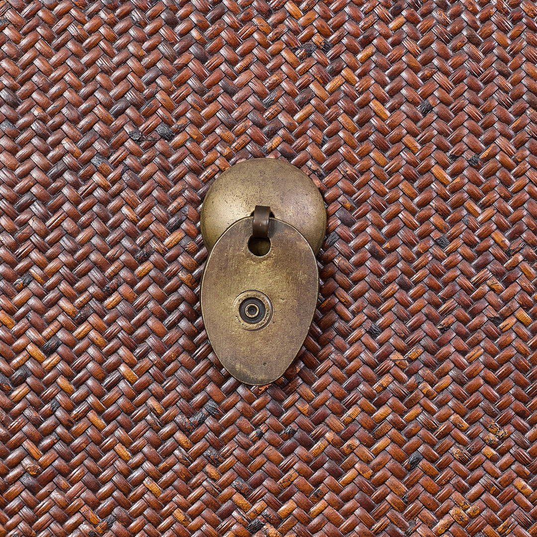 Rattan Detailed Mahogany Dresser detail view 6 - Whats New Furniture - Portland, Oregon