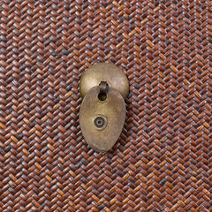 Rattan Detailed Mahogany Dresser detail view 6 - Whats New Furniture - Portland, Oregon