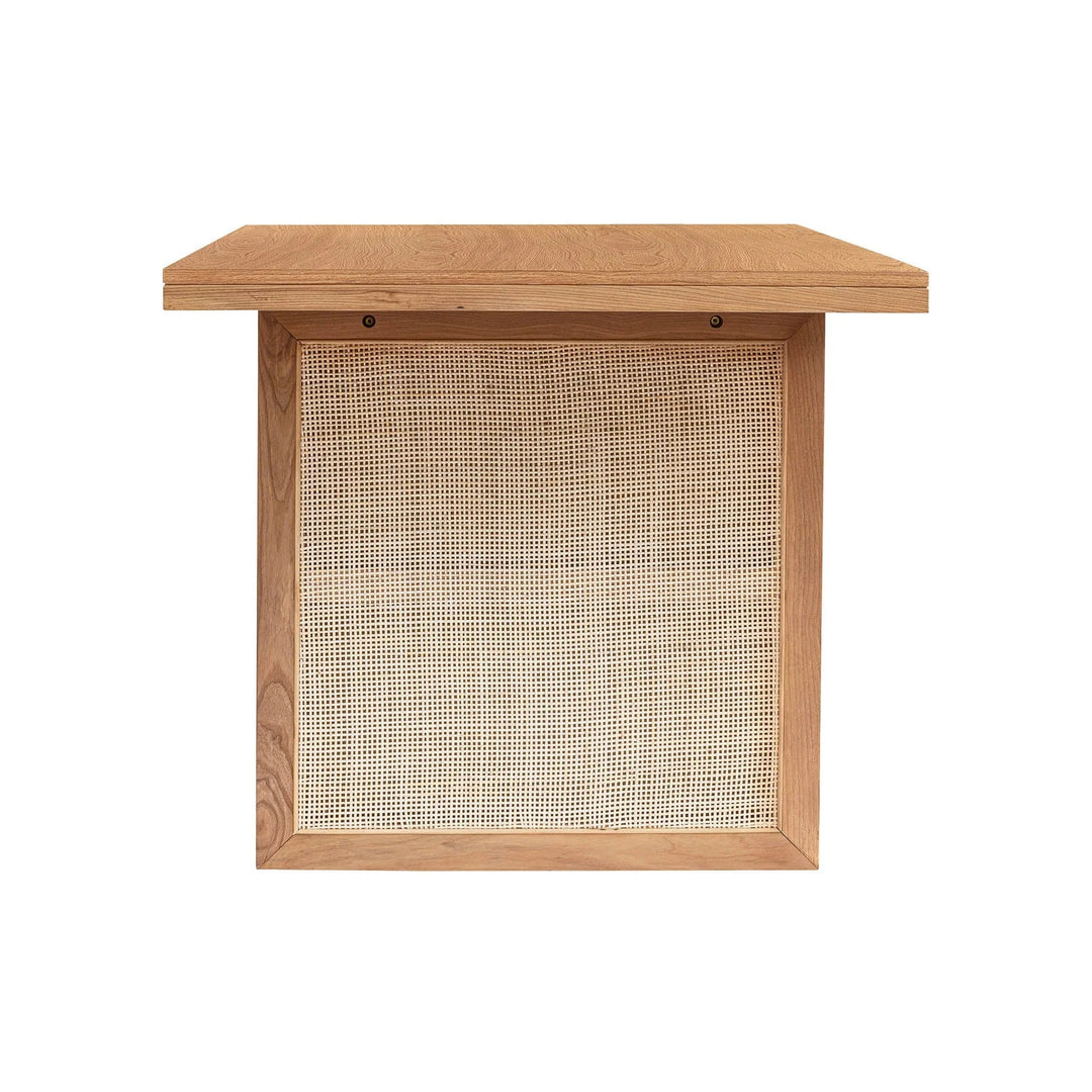 Rattan Dining Table in Light Oak alternate front view - rattan dining table by LH Imports - Whats New Furniture Portland OR