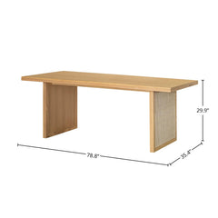 Rattan Dining Table in Light Oak alternate view - rattan dining table by LH Imports - Whats New Furniture Portland OR