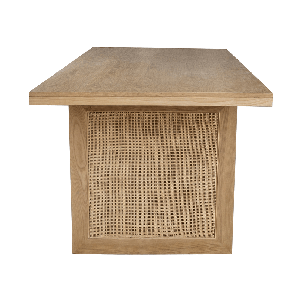 Rattan Dining Table in Light Oak back view - rattan dining table by LH Imports - Whats New Furniture Portland OR