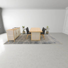Rattan Dining Table in Light Oak lifestyle setting - rattan dining table by LH Imports - Whats New Furniture Portland OR