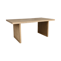 Rattan Dining Table in Light Oak side view - rattan dining table by LH Imports - Whats New Furniture Portland OR