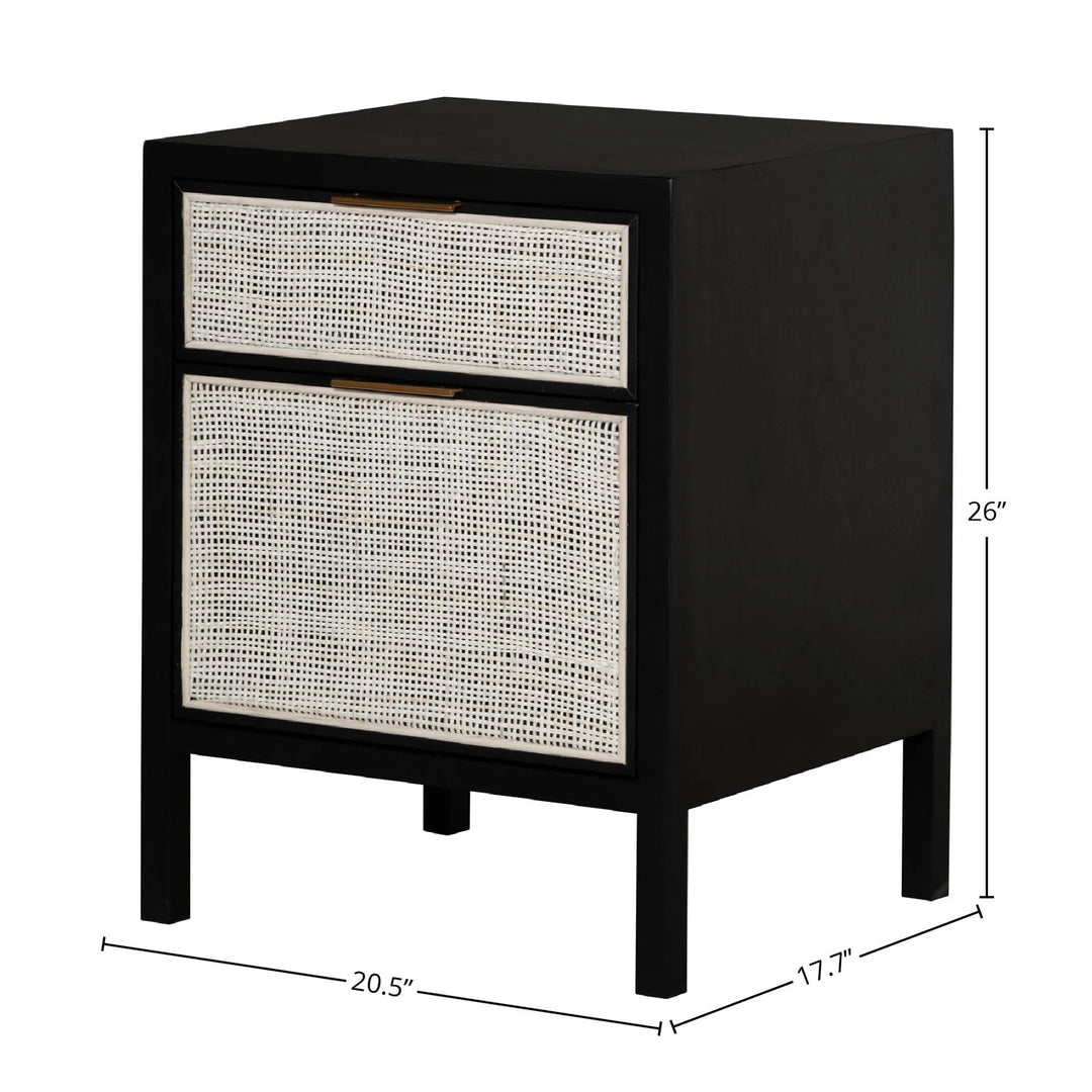 Rattan Filing Cabinet in Ebony spec sheet - two drawer filing cabinet by LH Imports - Whats New Furniture Portland OR