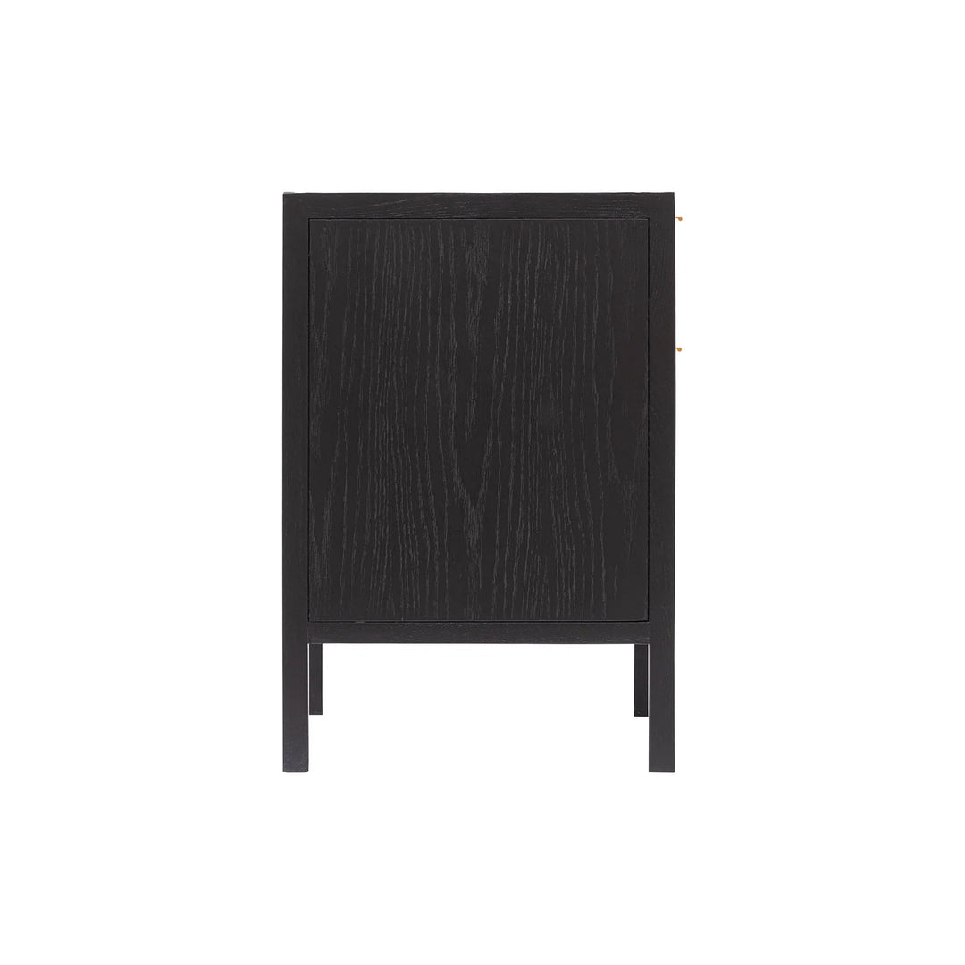Rattan Filing Cabinet in Ebony variant side view - two drawer filing cabinet by LH Imports - Whats New Furniture Portland OR