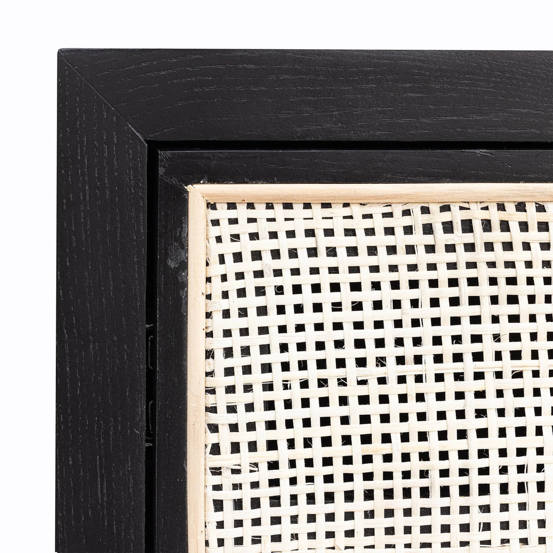 Rattan Filing Cabinet in Ebony variant storage detail - two drawer filing cabinet by LH Imports - Whats New Furniture Portland OR