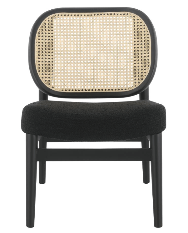 Rayo Rattan Accent Chair in Black/Cane alternate angle - rattan accent chair by Coaster - Whats New Furniture Portland OR