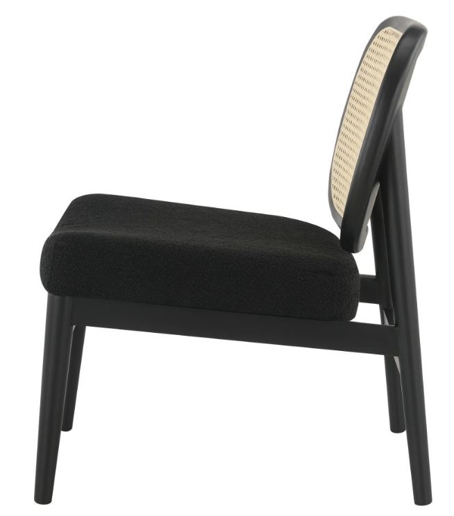 Rayo Rattan Accent Chair in Black/Cane back view - rattan accent chair by Coaster - Whats New Furniture Portland OR
