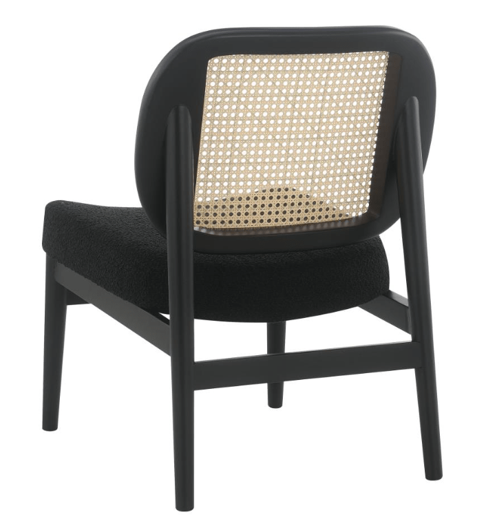 Rayo Rattan Accent Chair in Black/Cane side detail - rattan accent chair by Coaster - Whats New Furniture Portland OR