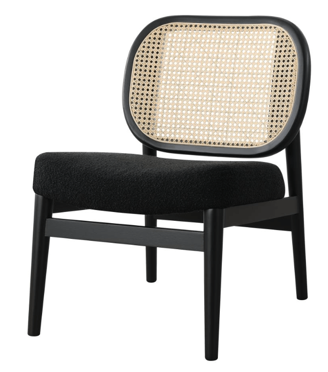 Rayo Rattan Accent Chair in Black/Cane side view - rattan accent chair by Coaster - Whats New Furniture Portland OR