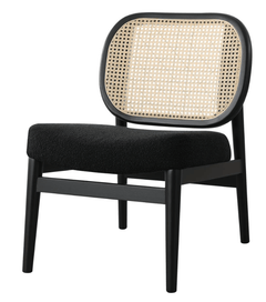 Rayo Rattan Accent Chair in Black/Cane side view - rattan accent chair by Coaster - Whats New Furniture Portland OR