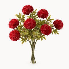 Red ball dahlia bundle with seven stems, studio - Kalalou - Whats New Furniture Portland OR