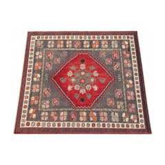 Red hand-knotted wool rug from 1987 with a low pile - Whats New Furniture Portland OR