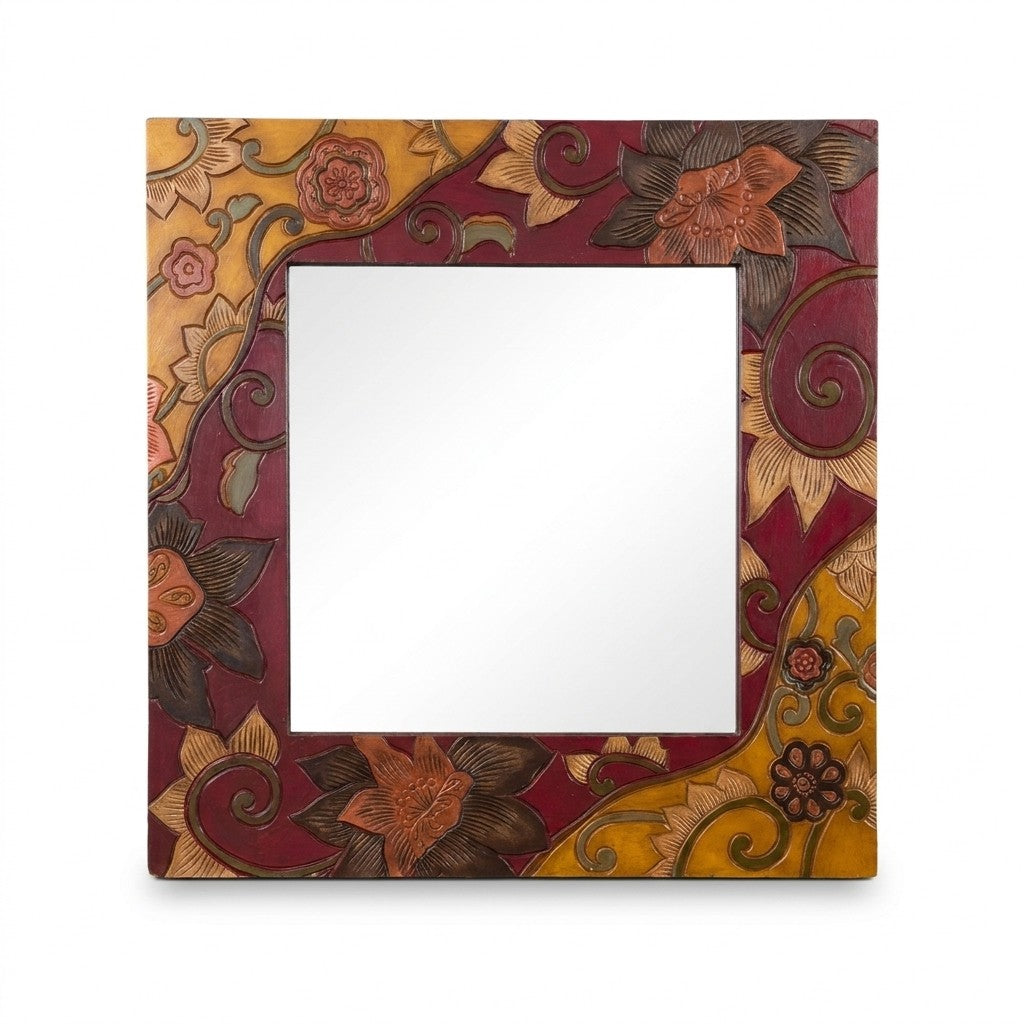 Red &amp; Yellow Mirror - consignment furniture Portland