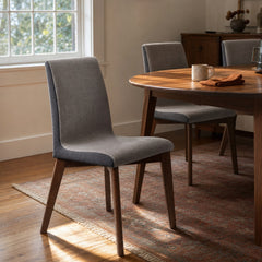 Redbridge Upholstered Dining Side Chair Walnut Set Of 2 styled in Portland Montavilla cottage living room - What&