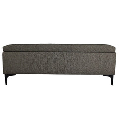 Reece Storage Bench in Mocha Brown variant front view - tufted storage bench by LH Imports - Whats New Furniture Portland OR
