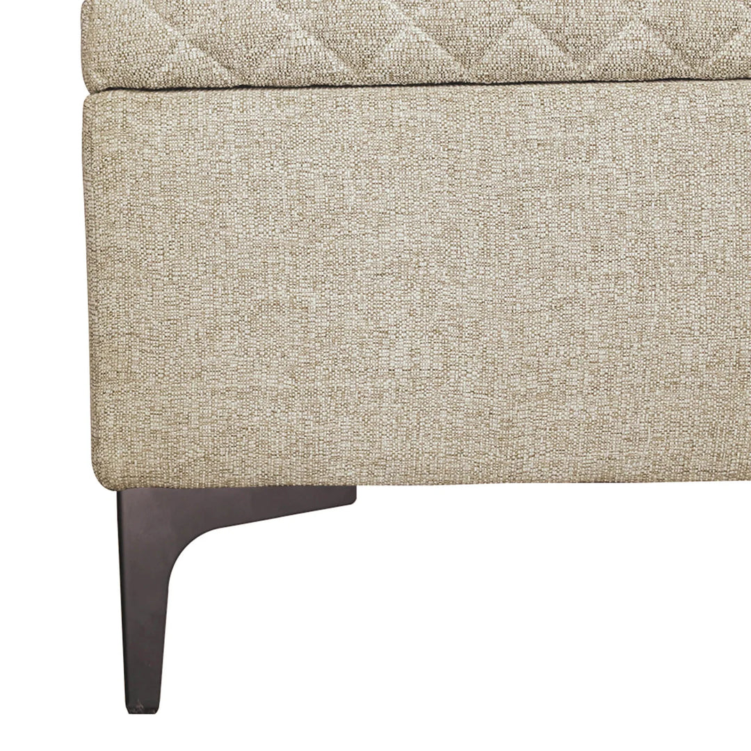 Reece Storage Bench in Tan leg detail - tufted storage bench by LH Imports - Whats New Furniture Portland OR