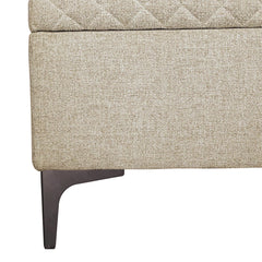 Reece Storage Bench in Tan leg detail - tufted storage bench by LH Imports - Whats New Furniture Portland OR