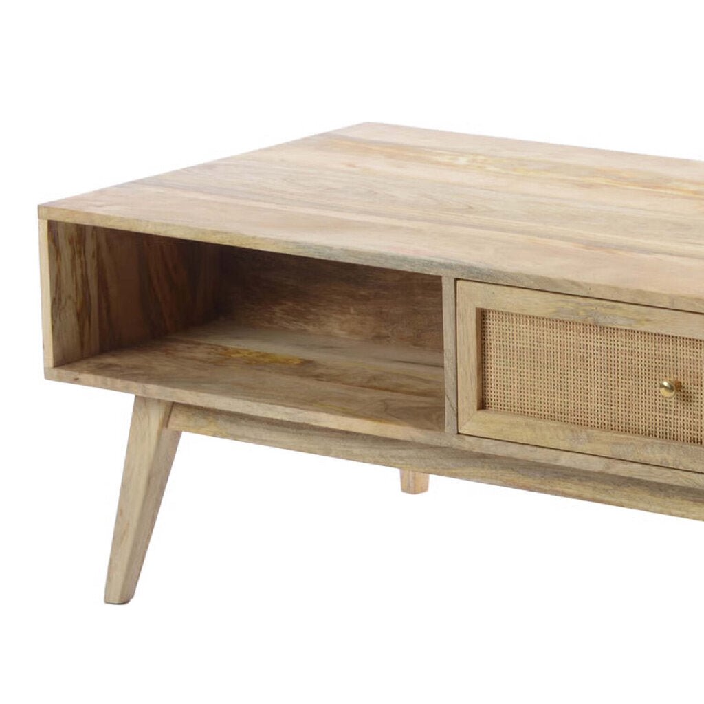 Reed Coffee Table in Mango detail view - storage coffee table by Moe&