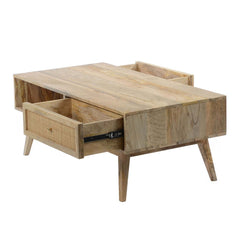 Reed Coffee Table in Mango drawer detail - storage coffee table by Moe&