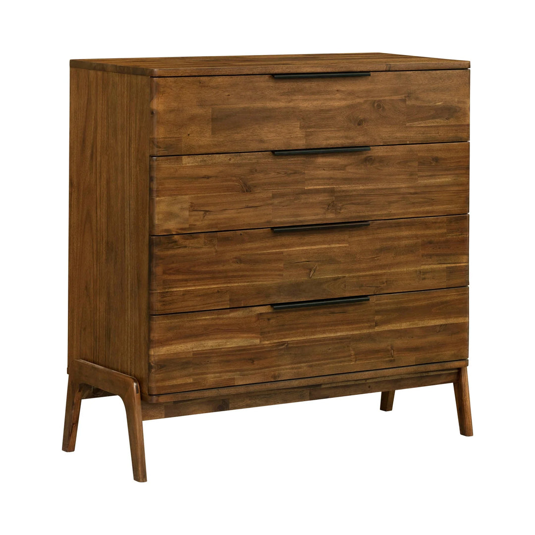 Remix 4 Drawer Chest in Estelle Brown side angle - four drawer chest by LH Imports - Whats New Furniture Portland OR