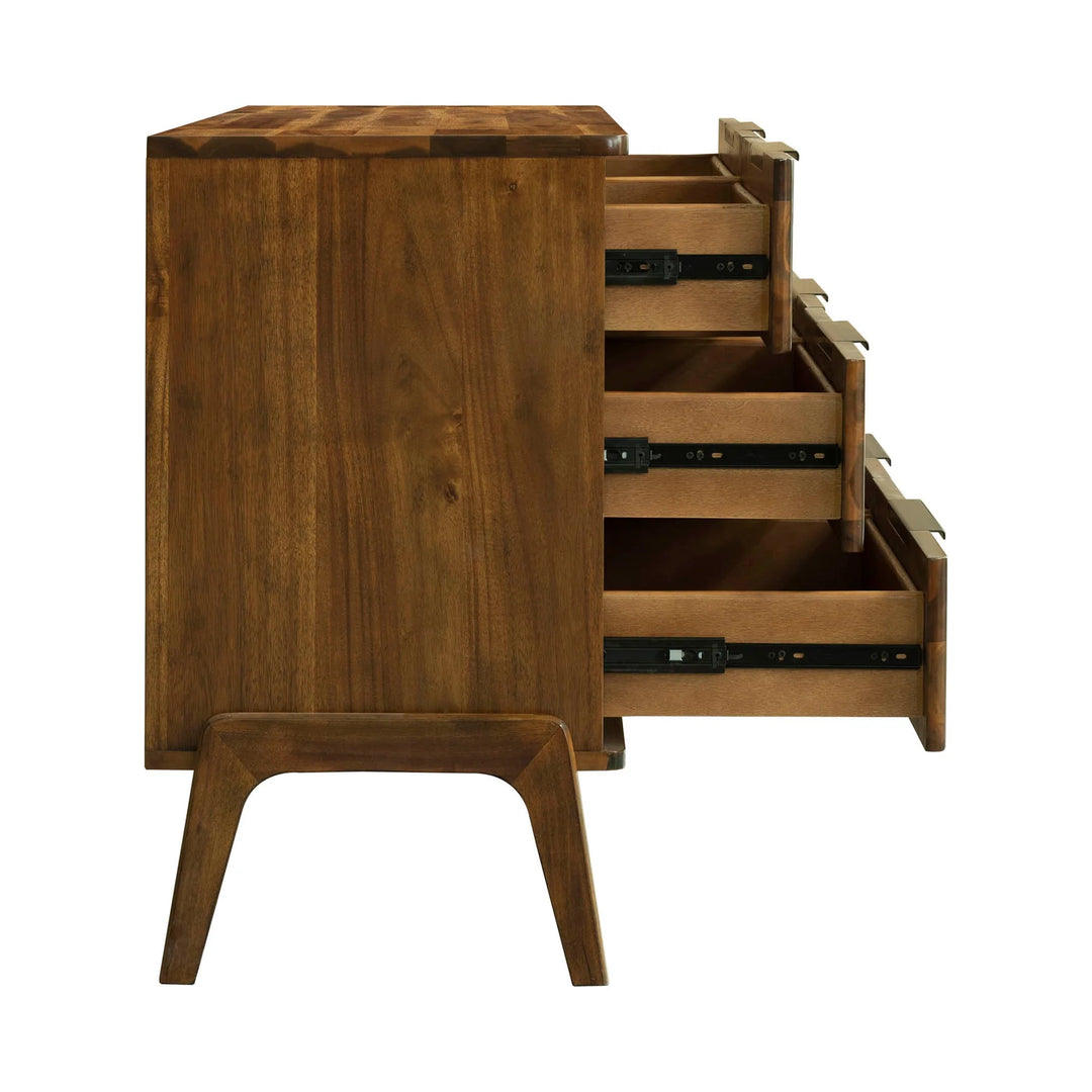 Remix 6 Drawer Dresser in Estelle Brown drawer side view - six drawer dresser by LH Imports - Whats New Furniture Portland OR
